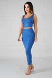 Blue Maxi Skirt Set